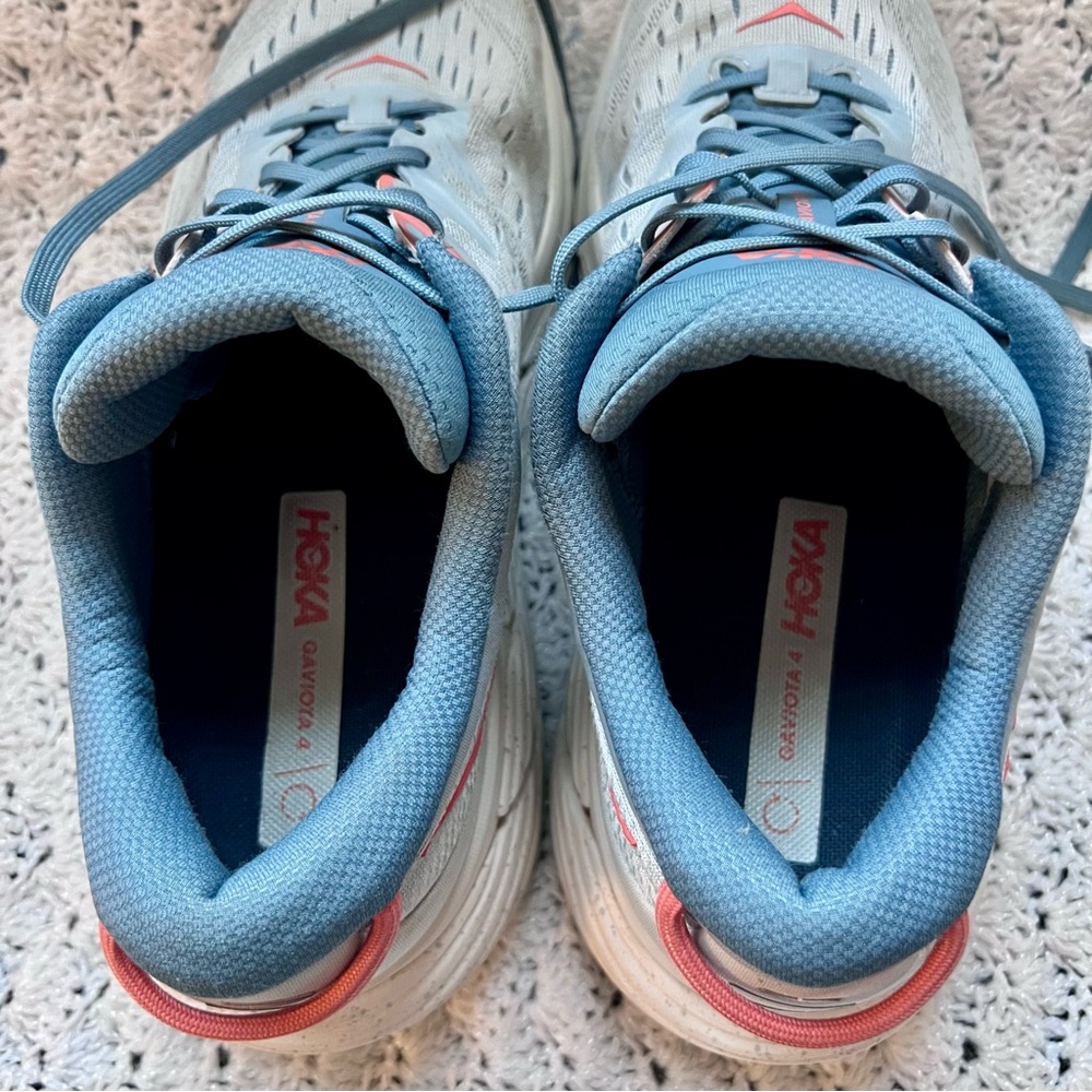 HOKA Gaviota 4 running shoes - blue fog/ plein air women’s wide width size 9.5 - Picture 10 of 16